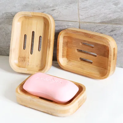 100% Biodegradable Bathroom High Quality Natural Bamboo Soap Dish Wood Soap Dishes