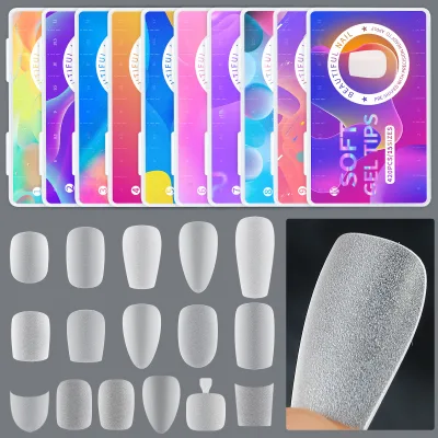 High Quality Custom Private Label Almond Shape Short Matte False Nails Women Free Carving Grinding Soft Stiletto Square Salon
