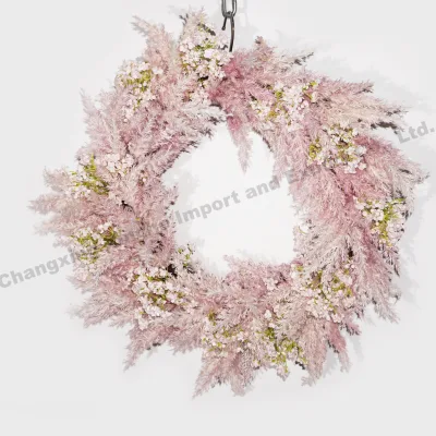 2025 New 20inch Handmade Cherry Spring Wreath for Front Door Holiday Decoration Home Decor Wholesale