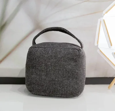 Home Decorative Herringbone Fabric square Bag Shaped Safety Wedge Cube Door Stopper