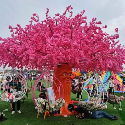 Hot Selling Non-motorized Wishing Tree Outdoor & Indoor Amusement Park Equipment Swing Chair with Artificial