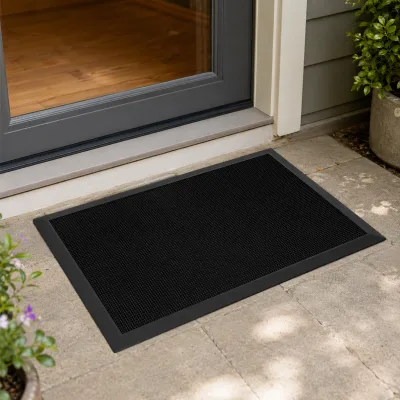 Custom Indoor Outdoor Clean Step Rubber Shoes Boot Scraper Mat Outdoor Floor Entrance Door Mat