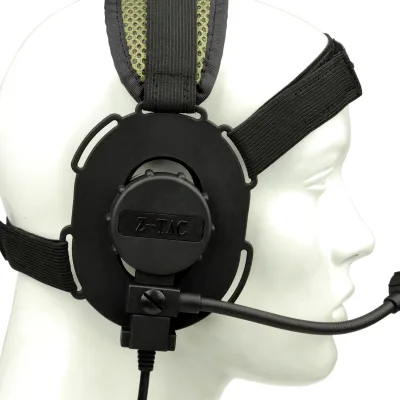 Tactical Headset with Boom Mic Soft Headband Open Ear Hearing Protector US NATO Plug
