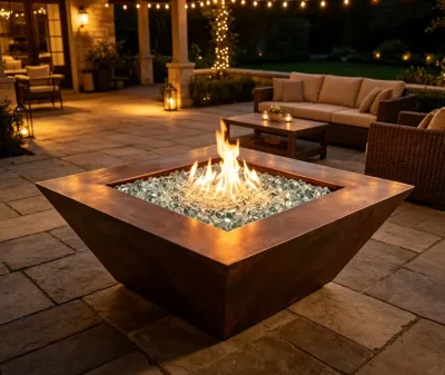 Warranty Linear Combustible Gas Fireplace Outdoor Steel Freestanding Total Solution Contemporary Heavy Duty Fire Pit Living Room