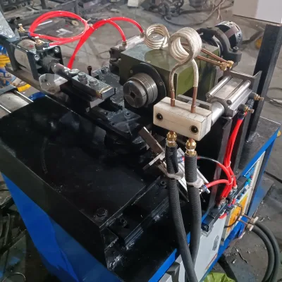 Automatic Steel Tube End Sealing Machine 40mm Pipe Diameter High Frequency Heating for Metal Tube End Forming