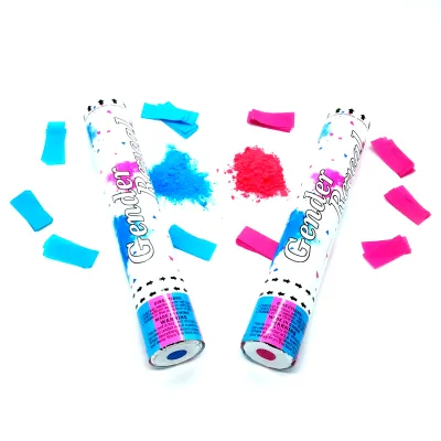 Handheld Baby Shower Gender Reveal Smoke Confetti Powder Cannon Biodegradable Flameproof Party Popper Confetti Confetti Cannon