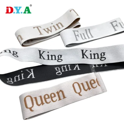 Custom 4pcs Sets Jacquard Style Bed Sheet Organizer Bands Elastic Label Sheet Keepers Storage Bands for Foldable Bedsheets
