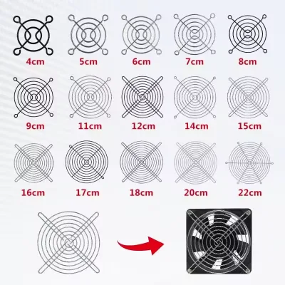120mm Cooling Fan Metal Mesh Cover, Chassis Cabinet Fan Protective Mesh Cover, 12025/12038 Axial Flow Fan Iron Mesh Cover