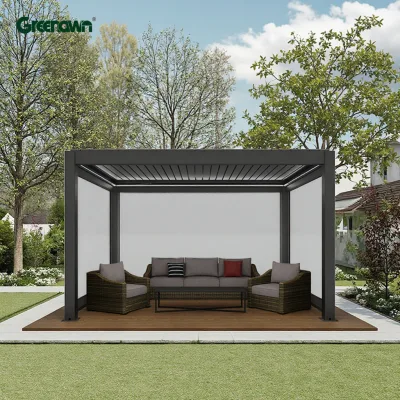 OEM for Well-known Brands 3X3 3X4 4X4 6X4m Outdoor Waterproof Aluminium Bioclimatic Pergola Cover Aluminum Louvered Pergola