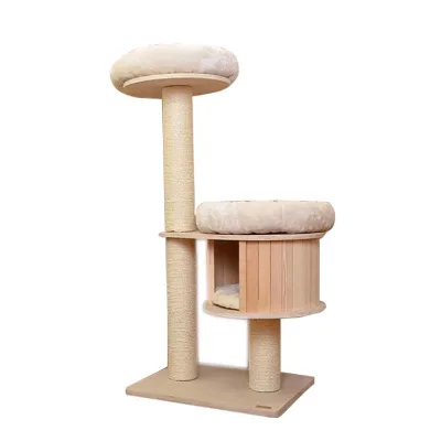 Kedi Short Plush Cat Scratcher Kedi Puzzle Cat Tree with the Wall