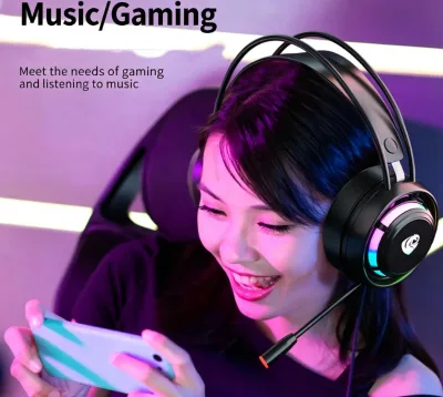 PSH-300 Professional Gaming Headphone Wired Over Ear Noise Cancelling Headset Detachable Clear Mic Premium Sound Headphone