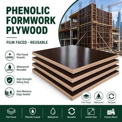 Africa Construction WBP Film Faced Formwork Plywood 18mm 4x8 Sheet 15 Times Reuse Concrete Shuttering Board Wholesale