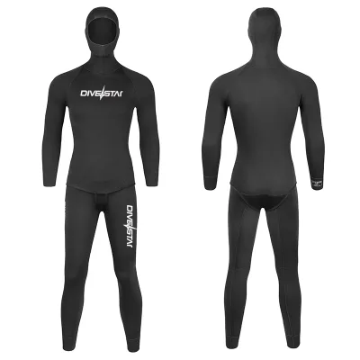 DIVESTAR Wholesale 3MM CR Neoprene Thickness Fabric Open Cell Inner Sides Two Pieces Freediving Wetsuits for Diving