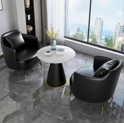 Modern Light Luxury Negotiation Table and Chair Set, Suitable for Restaurants, Reception Areas, Living Rooms, and Beauty Salons