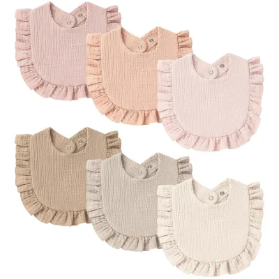 OEKO Certified Customized 6 Layers Muslin Baby Bandana Drool Bibs Soft Absorbent 100% Cotton Baby Bibs Anti-Bacterial Washable