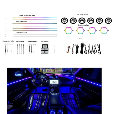 For Jaguar XJL XJ XJR 351 2010-2019 Car Neon Interior Door Atmosphere Light Decoration Fantasy Lighting Version