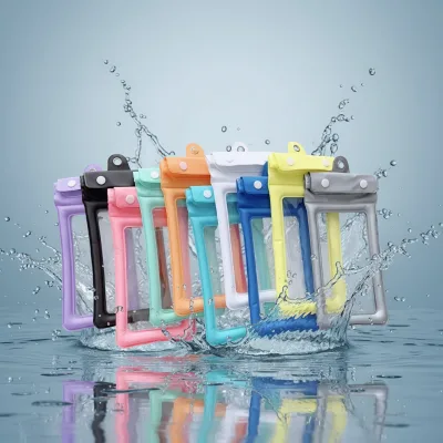 Silk Screen Printed Inflatable Thickened Waterproof Water-Resistant Phone Pouch Buoyancy for Rafting Swimming Outdoor Activities