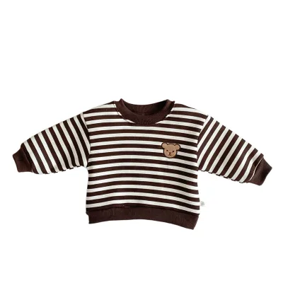 Baby Autumn and Winter High Quality Pullover Embroidered Sweatshirt Baby Padded Warm Round Neck Cute Pullover Top