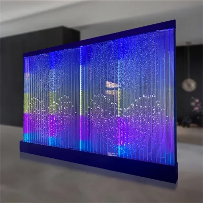 Wall Hanging Movable Feng Shui Acrylic Digital Fountain Design Bubble Partition Decorative Beauty Salon Spa with RGB LED Light