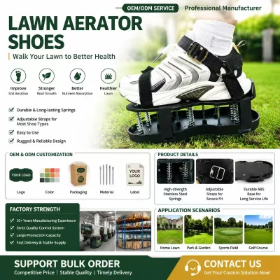 Self-Cleaning Double-Layer Steel Lawn Care Shoes Ergonomic Ventilated Design-Durable No Blockage Easy Use for DIY Industrial
