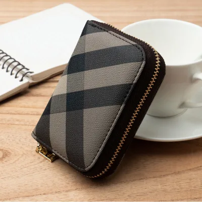 European Fashion Card Holder for Women Small Coin Multi-Card Zipper Purse Accordion Card Driver's License Holder for