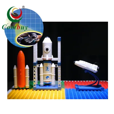 COMBUY Education Space Explorer Building Blocks 2-in-1 Spray Kids Projector Toys Plastic AA Battery 3+