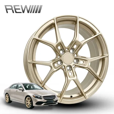 Gold Wheels 18-21 Inch 5x114.3, Large Hollow Cutout Athletic Spoke Rims, Dynamic Balanced Stable Daily & Highway Commute Rim