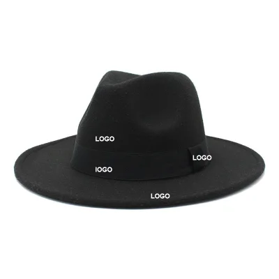 Custom Print logo Fedora Hats Private Brand Jazz Party Festival Multiple Size Large Head Wide Brim Fedora Hats