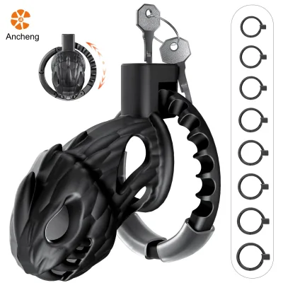 Adjustable Resin Large Dragon Male Chastity Device Hollow Out Locked Cock Cage BDSM Sex Toy for Men