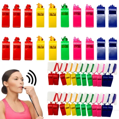 Whistles for Dolls Referee Whistle Hot Sale Plastic Whistles with Lanyard Can Customized Your Logo
