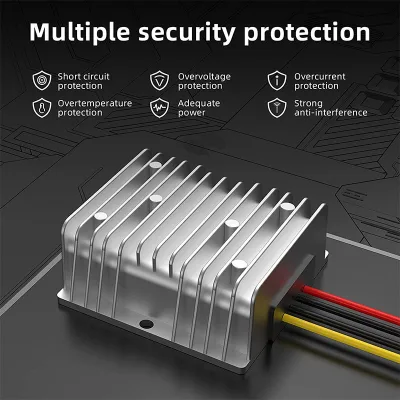 DC-DC Buck Boost Converter 12V 24V 36V 48V 60V 5V Automotive Motor Use IP68 Waterproof Aluminum Alloy Case CE ROHS Certified