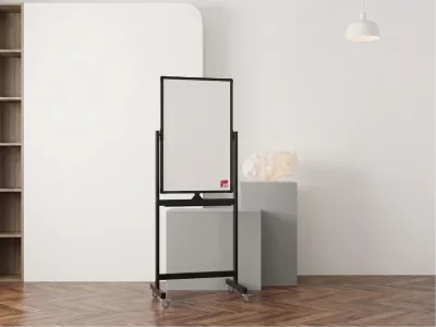 Double Sided Mobile Magnetic Whiteboard Bulk Supply Custom FBA Friendly Non Ghosting Silent Swivel Casters Plastic Metal Floor