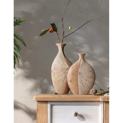 Handcrafted Wooden Vase for Dried Flowers Solid Wood Simple Home Decor New Look Modern Design Customize