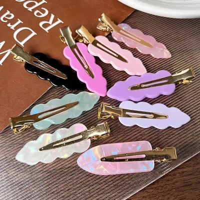 Custom Color No Bend Hairpin Cloud Shape Acetate Creaseless Hair Clip for Promotion Gift