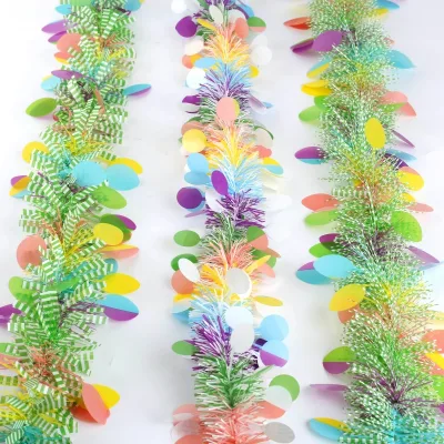 200cm Plastic Colorful Streamers Wedding Christmas Party Event Decoration Garland Mistletoe Easter Egg Ribbon