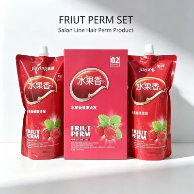 JIAYING Strawberry Fruit Hair Straightening Lotion with KERATIN Natural Oils Herbal & Collagen for Perm Hair Salons