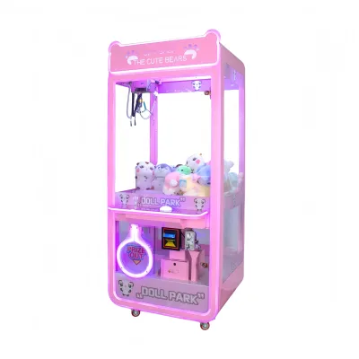 Kuermai Adult & Kids Big Arcade Crane Real Human Claw Machine with US Plug and Solid Wood Construction for Shopping Centers