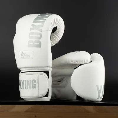 Durable Pu Leather Black White 14oz Competition Boxing Gloves