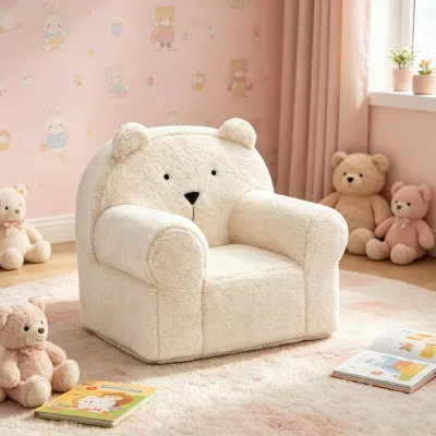Bear Toddler Kids Play Sofa Chair, Convertible Foam Couch for Boys & Girls Foldable Kids Chair, OEM ODM Factory Customization