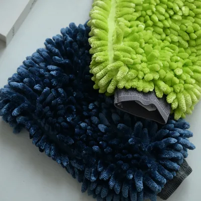 Factory Custom Super Soft Short Pile Chenille Wash Mitt Car Cleaning Window Wheel Car Wash Glove