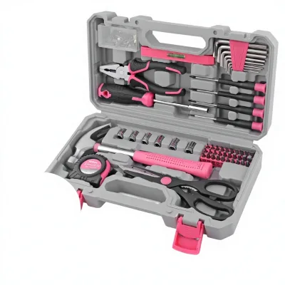 55-Piece Multifunctional Tool Set with Pliers Screwdriver Hex Keys Tape Measure & Scissors-Toolbox for Household Repair