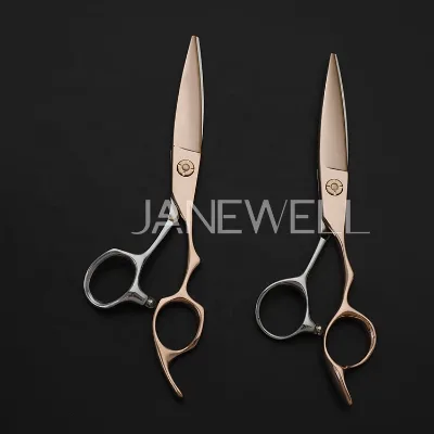 Rose Gold Coated Hair Scissors Slide Cutting Barber Scissors for Hair Cutting