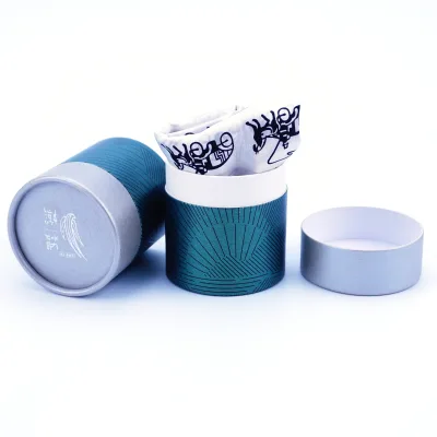 Luxury Round Cardboard Tube Box Packaging for Scarf Fashion Accessories Gift Rigid Paper Cylinder Packaging