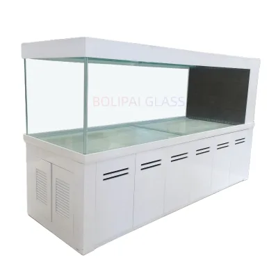 Custom Home Decorative Large 6ft 8ft 10ft 300 Gallon LED Ultra White Glass Fish Tank Aquariums with Stand Cabinet and Sump