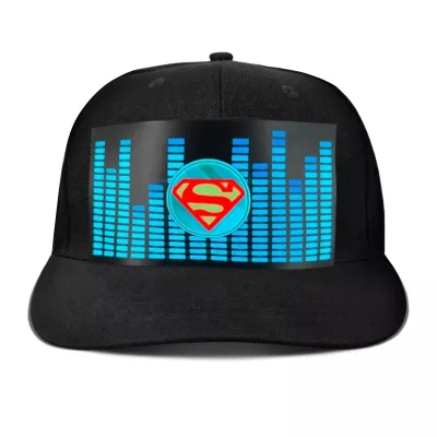 Wireless Multi functional el sound activated cap support customization el panel hat for party club event