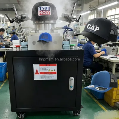 Fully Automatic Pneumatic Cap Steamer Machine 3 Seconds Quick Wrinkle Removal Hat Ironer