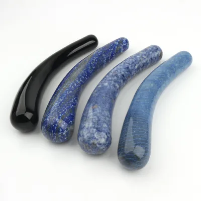 Wholesale Natural Blue Aventurine Crystal Bent Massage Yoni Crystal Massage Wands for Adult
