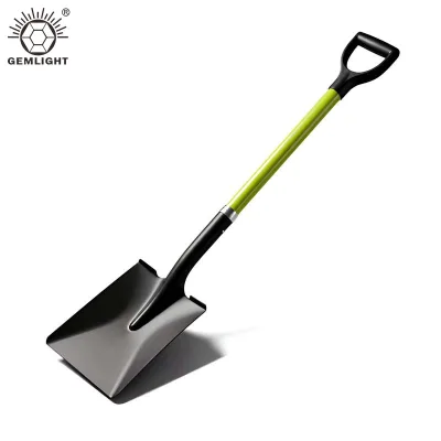 GEMLIGHT BS503 Professional Heavy Duty Gardening Agricultural Digging Tool Lime Green Fiberglass Handle Black Plastic D Shovel