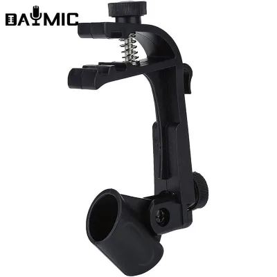 1PCS Adjustable Clip on Drum Microphone Clip for Mic Clamps Holder Shockproof Black