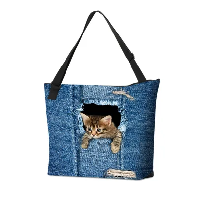 New Cute Cats National Zipper Lightweight Kids Personalized Clutch Travel Bags